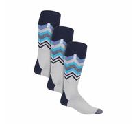 Heat Holders 3 Pack Mens Patterned Lightweight Thin 2.3 TOG Thermal Knee High Ski Socks - 6-11 UK - Grey Zig Zag