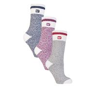 HEAT HOLDERS - 3 Pack Multipack Ladies Insulated Thermal Socks for Winter (4-8, Block Twist)