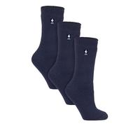 HEAT HOLDERS - 3 Pack Multipack Ladies Insulated Thermal Socks for Winter (4-8, Indigo)