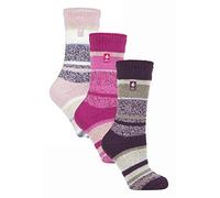HEAT HOLDERS - 3 Pack Multipack Ladies Insulated Thermal Socks for Winter (4-8, Provence)