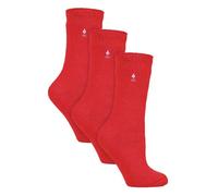 HEAT HOLDERS - 3 Pack Multipack Ladies Insulated Thermal Socks for Winter (4-8, Red)