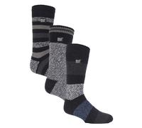 Heat Holders - 3 Pack Multipack Mens Insulated Thermal Socks for Winter - Block Stripe - Multicolour - Size UK 6-11