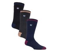 Heat Holders - 3 Pack Multipack Mens Insulated Thermal Socks for Winter - Block Twist - Multicolour - Size UK 6-11
