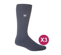 Heat Holders - 3 Pack Multipack Mens Insulated Thermal Socks for Winter - Blue Cotton - Size UK 6-11
