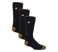 HEAT HOLDERS 3 Pack Winter Mens Work Socks in Black Crew Work Socks with Reinforced Heel and Toe