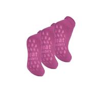 HEAT HOLDERS 3 Pair Multipack Ladies Ankle Slipper Socks Womens Fleece Low Cut Fluffy Socks with Grippers (4-8, Mid Pink)