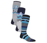 HEAT HOLDERS 3 Pair Assorted Multipack Ultra Lite Mens Ski Socks Funky Retro Style Knee High Socks