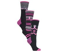 HEAT HOLDERS 3 Pair Assorted Multipack Ultra Lite Womens Ski Socks Womens Funky Retro Knee High Socks (4-8, Mix 1)