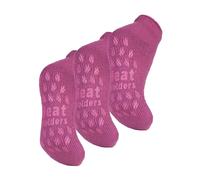 HEAT HOLDERS 3 Pair Multipack Ladies Ankle Slipper Socks Womens Fleece Low Cut Fluffy Socks with Grippers (4-8, Mid Pink)