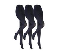 Heat Holders 3 Pair Multipack Fleece Lined Opaque Thermal Tights For Winter In Navy Navy 7-8 Years