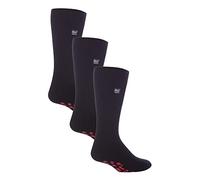 Heat Holders Men's 3 Pairs Multipack Slipper Socks with Grips | Non-Slip Thermal Socks in True Black | Size: 12-14 Heat Holders True Black 12-14