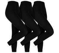 HEAT HOLDERS - 3 Pair Multipack Thermal Fleece Lined Leggings for Winter | Womens Thick Opaque Outdoor Footless Leggings (XXL, Black)