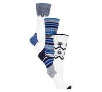 Heat Holders 3 Pair Multipack Ultra Lightweight Thermal Ski Socks In Mid Blue Mid Blue