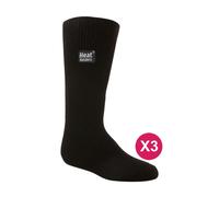 HEAT HOLDERS Kids Thermal Socks for Winter | 3 Pair Mutlipack Boys & Girls Warm Socks with Fluffy Fleece Inner (2-5, Black)