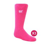 Heat Holders 3 Pairs Childrens Ultimate Warm 2.3 TOG Winter Thermal Socks - 2-5 UK - Hot Pink