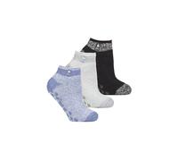 Heat Holders 3 Pairs Ladies Ankle Fluffy Slipper Socks Multi