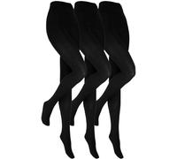 Heat Holders 3 Pairs Ladies Fleece Lined Thermal Tights - - Size: M