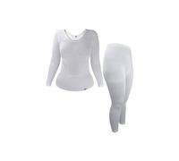 Heat Holders Cosy Thermal Underwear Set: Long Sleeve Top & Long Leggings In White White