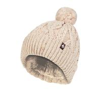 Heat Holders Cozy Pom Pom Bobble Hat for Women | Cable Knit Beanie with Fleece Lining - One Size - Natural