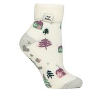 Heat Holders Cozy Turn-Over Cuff Lounge Socks | Warm Winter Socks for Women - Cosy Cabin - 4-8 UK