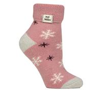 Heat Holders Cozy Turn-Over Cuff Lounge Socks | Warm Winter Socks for Women - Rose Blush - 4-8 UK