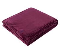 HEAT HOLDERS - Extra Soft Winter Warm 1.7 TOG Large Luxury Thermal Fleece Throw Blanket - 180 x 200 cm (One Size, Claret)