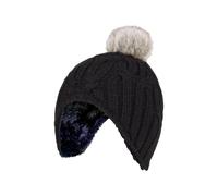 Heat Holders Cable Knitted Beanie Hat With Pom Pom Bobble For Winter In Black Black 3-6 Years