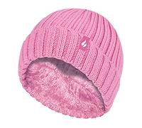 HEAT HOLDERS - Girls Thick Chunky Ribbed Beanie Hat for Winter (7-10 Years, Chateau Rose)