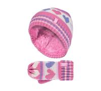 Heat Holders Boy's Thermal Thermal Hat & Mitten Set in Pink | Size: 3-6 Years Heat Holders Pink 3-6 Years