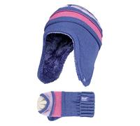 Heat Holders Girl's Winter Warm Fleece Lined Thermal Beanie Hat & Mittens with Ear Flaps in Purple | Size: 3-6 Years Heat Holders Purple 3-6 Years