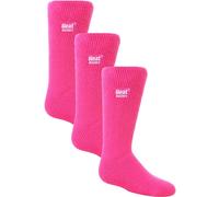 Heat Holders 3 Pairs Childrens Ultimate Warm 2.3 TOG Winter Thermal Socks - 2-5 UK - Hot Pink