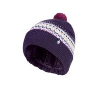 Heat Holders Knitted Beanie Bobble Hat With Small Pom Pom In Purple