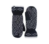 HEAT HOLDERS - Ladies Thick Fleece Lined Insulated Warm Knitted Winter Thermal Mittens (One Size, Black)