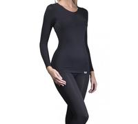 HEAT HOLDERS Ladies 1 Pack Long Sleeved 0.39 Tog Thermal Vest in 3 Colours - Small/Medium - Black