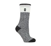 HEAT HOLDERS SOCKSHOP Women's Socks - 2.3 TOG Thermal, Warm, Cosy, Patterned, Pack of 1 Size 4-8 Snowdrop Block Twist Black 4-8