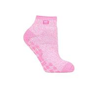 HEAT HOLDERS - Ladies 2.3 tog thermal low cut non slip ankle slipper socks in 4 colours size 4-8 uk (4-8 UK, Light Pink Cream)