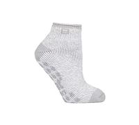 HEAT HOLDERS - Ladies 2.3 tog thermal low cut non slip ankle slipper socks in 4 colours size 4-8 uk (4-8 UK, Light Grey Cream)