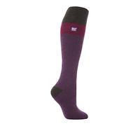 Heat Holders - Ladies 2.3 TOG Thick Winter Warm Knee High Skiing Thermal Ski Socks Size 4-8 UK (Purple/Charcoal)