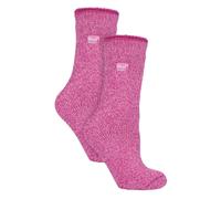 HEAT HOLDERS 2 Pairs Ladies Merino Wool Socks Warm Thermal Socks for Winter (4-8, Pink)