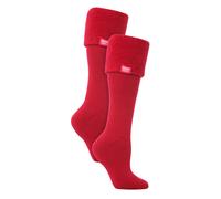 Heat Holders Ladies 2 Pack Wellington Soft Brushed Inner Boot Socks - 4-8 UK - Red