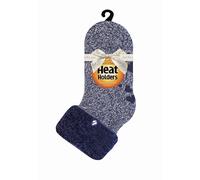 Heat Holders - Ladies Anti Slip Low Cut Thermal Fluffy Slipper Bed Socks Purple