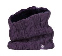 Heat Holders Ladies Cable Knit Winter Fleece Lined Thermal Neck Warmer - One Size - Solid Purple