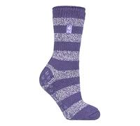 HEAT HOLDERS - Ladies Colourful Thick Winter Warm Thermal Slipper Socks (4-8, Mulberry Purple/White (Seville), numeric_4)