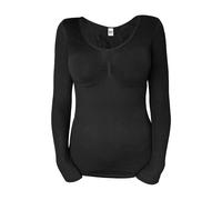 HEAT HOLDERS Ladies 1 Pack Long Sleeved 0.39 Tog Thermal Vest in 3 Colours - Small/Medium - Black