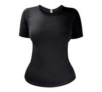 Heat Holders Ladies Cotton Thermal Underwear Short Sleeved Top - 8-10 UK - Black