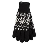 HEAT HOLDERS - Ladies Cute Striped Fairisle Warm Knitted Fleece Lined Winter Thermal Gloves