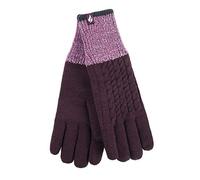 HEAT HOLDERS - Ladies Cute Striped Fairisle Warm Knitted Fleece Lined Winter Thermal Gloves (M/L, Mulberry (Kisdon))