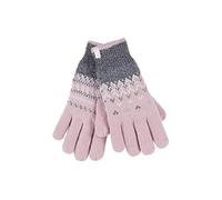 HEAT HOLDERS - Ladies Cute Striped Fairisle Warm Knitted Fleece Lined Winter Thermal Gloves (S/M, Coral (Trondheim))