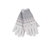 HEAT HOLDERS - Ladies Cute Striped Fairisle Warm Knitted Fleece Lined Winter Thermal Gloves (S/M, Cream (Trondheim))