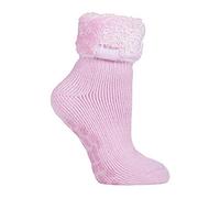 Heat Holders - Ladies Extra Soft Fluffy Non Slip Thermal Low Cut Ankle Slipper Lounge Bed Socks with Grips (HHL08), 4-8 uk, 37-42 eur